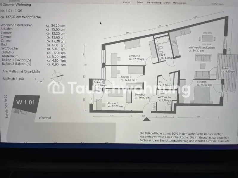 Tauschwohnung: 5 Zi Wg in FHain gegen 2-3 Zi Dachwohnung FH, KB, Mitte — photo 1
